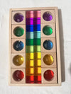 Wooden Montessori See-Through Blocks – Mixed Acrylic Gems Toy for Kids, Open Play Educational Toy