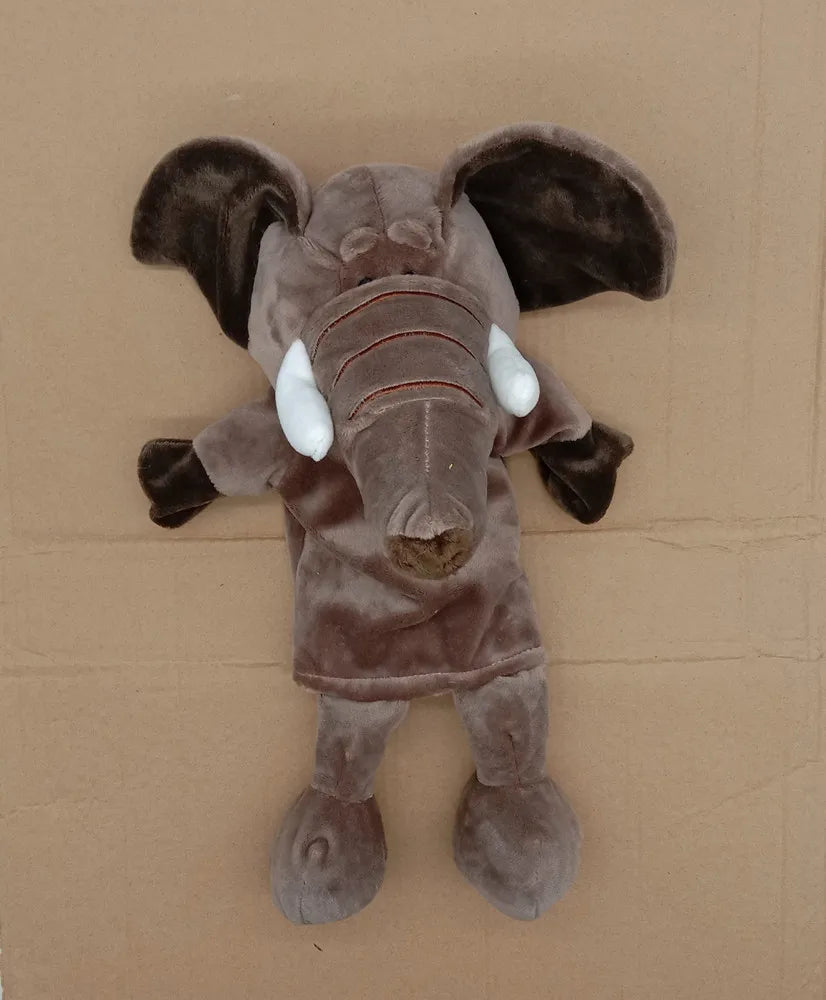 35cm Cartoon Animal Hand Puppets, Lion Elephant Pig Parent-Child Game Toys for Kids