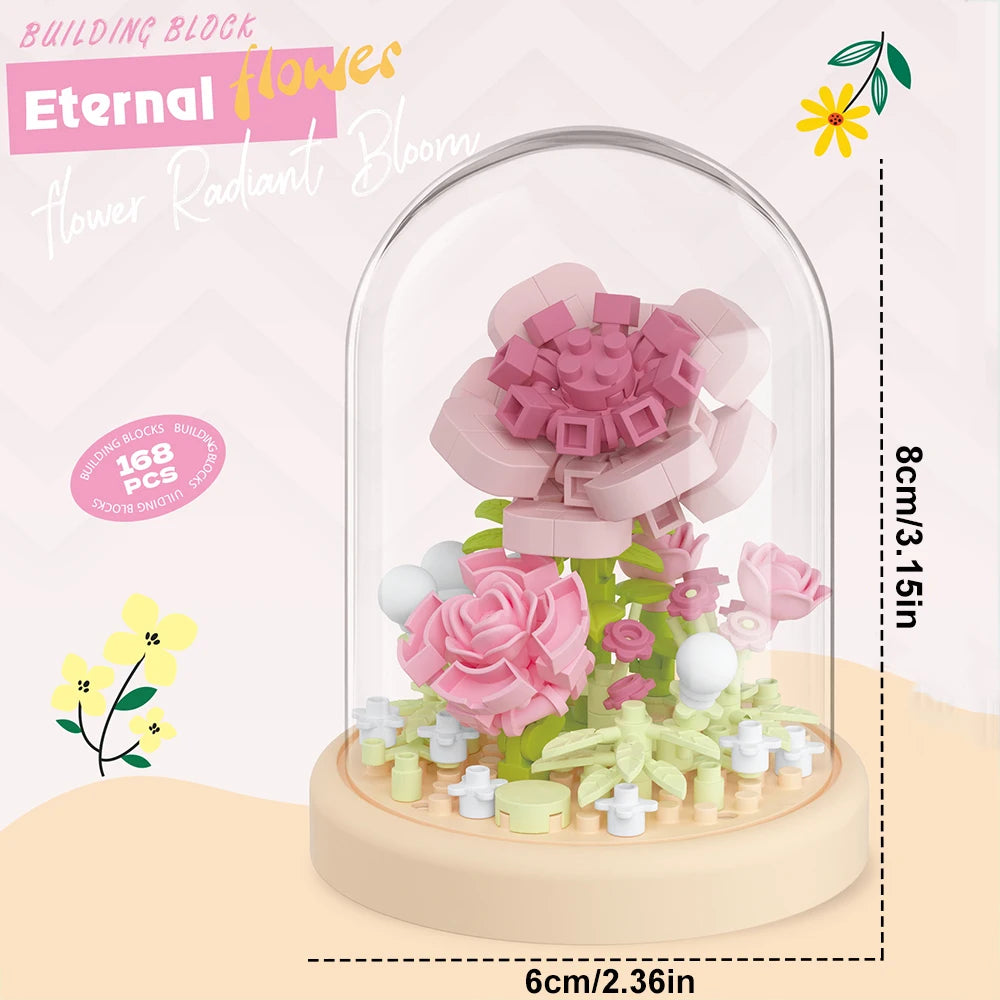 DIY Micro Flower Building Blocks – Mini Bricks Eternal Flowers Home Decoration Puzzle Toy