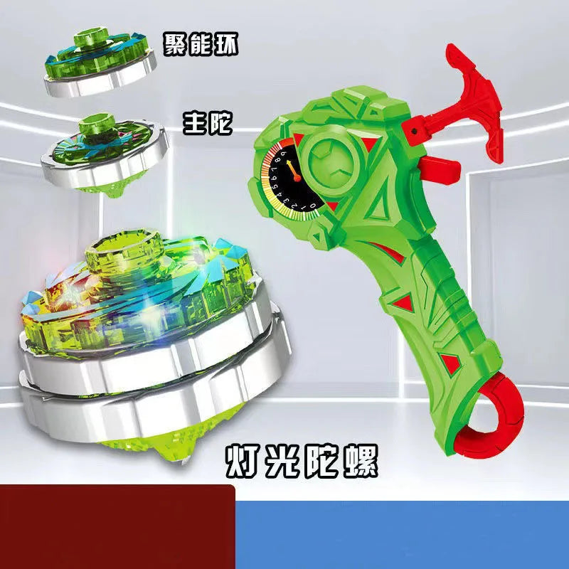 Luminous Combat Gyroscope – Alloy Light-Up Drawstring Spinning Top, Magic Glitter Toy for Kids, Christmas and Birthday Gift