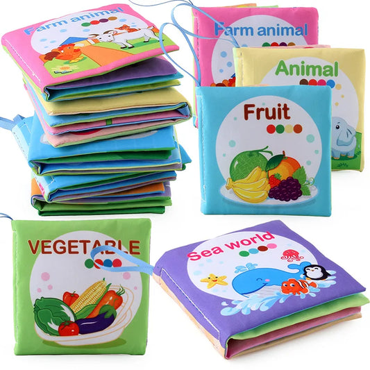 Baby Soft Cloth Book for Newborns 0-12 Months - 3D Animal Family Cognitive Montessori Early Educational Toy, Gift for Kids