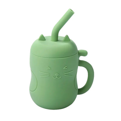 1pc Baby Silicone Straw Cup - BPA-Free, Portable Snack Container, Leakproof Kids Learning Drink Cup & Feeding Cup
