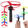 MOONBIFFY 1-Pack Kids Pull-String Flying Disc Helicopter Toy — Outdoor Propeller Spin Top for Ages 4-12