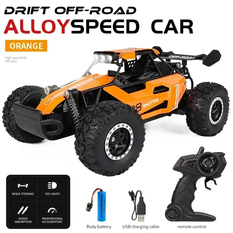 1:16 2.4G 2WD High-Speed Off-Road RC Car with LED Lights and Climbing Ability