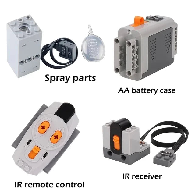 DIY Technical Motor Sprayer – Electric Exhaust Motor for Train and Car Building Blocks