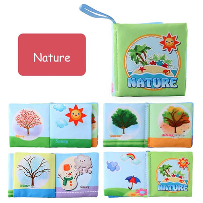Cloth Baby Learning Books – Colorful Fabric Touch-and-Feel Books with Crinkle Sounds for Halloween, Thanksgiving, and Christmas