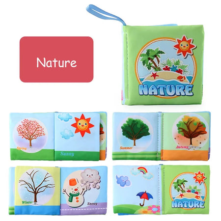 Cloth Baby Learning Books – Colorful Fabric Touch-and-Feel Books with Crinkle Sounds for Halloween, Thanksgiving, and Christmas