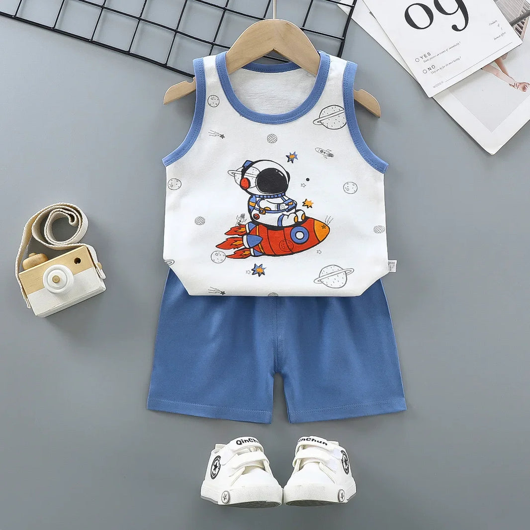 Summer Baby Clothes Set – Casual Baby Boy Clothing Set with T-shirt & Shorts – Kids Unisex Short Sleeve Sports Outfit – Infant Baby Girl Clothes