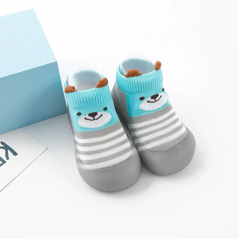 Baby Socks Shoes – Cute Cartoon Boy & Girl Infant Shoes, Soft Rubber Sole First Walker Booties for Toddlers