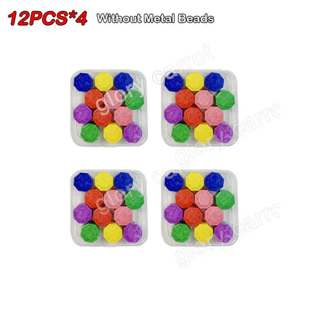 Korea Traditional Gonggi Game Set - 5/12 Pcs with Weighted Jack Stones & Metal Beads, Finger Exercise Toy