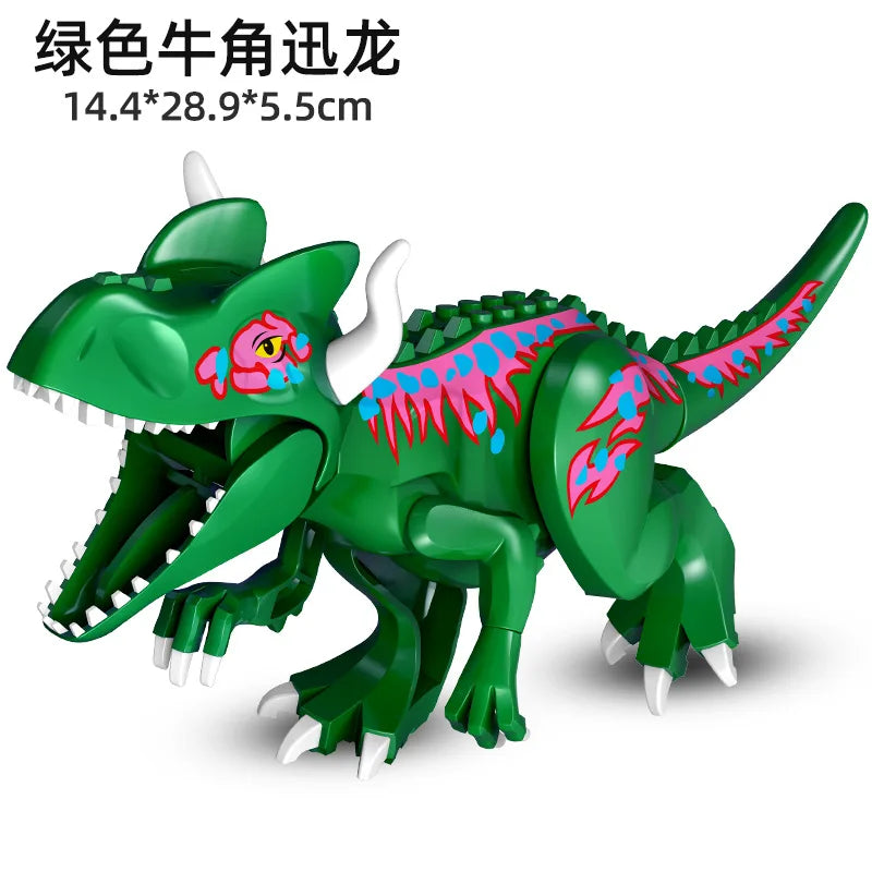 Jurassic World 3 Brutal Raptor Building Blocks – Tyrannosaurus, Indominus, and I-Rex Dinosaur Toy for Kids