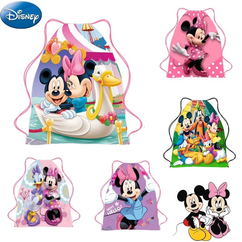 Disney Mickey & Minnie Children Drawstring Bag – Cartoon Anime Backpack, School Bag for Kids, Birthday & Christmas Gifts - Kidzy Market