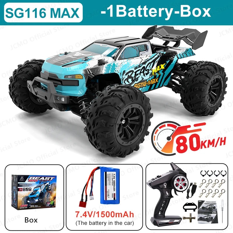 SG116MAX 1:16 High-Speed Brushless RC Car with 4WD Off-Road Drift