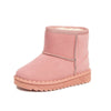 Kids Slip-On Ankle Snow Boots 7-13Y Faux Fur Lined Platform Winter Boots Unisex