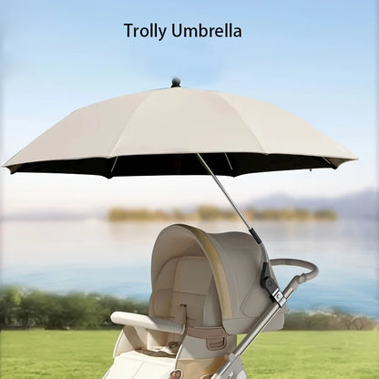Baby Stroller Solid Color Sunade Umbrella Sunshade Bendable Arm Clip-On Handle Trolley Sunshade Accessory for Outdoors
