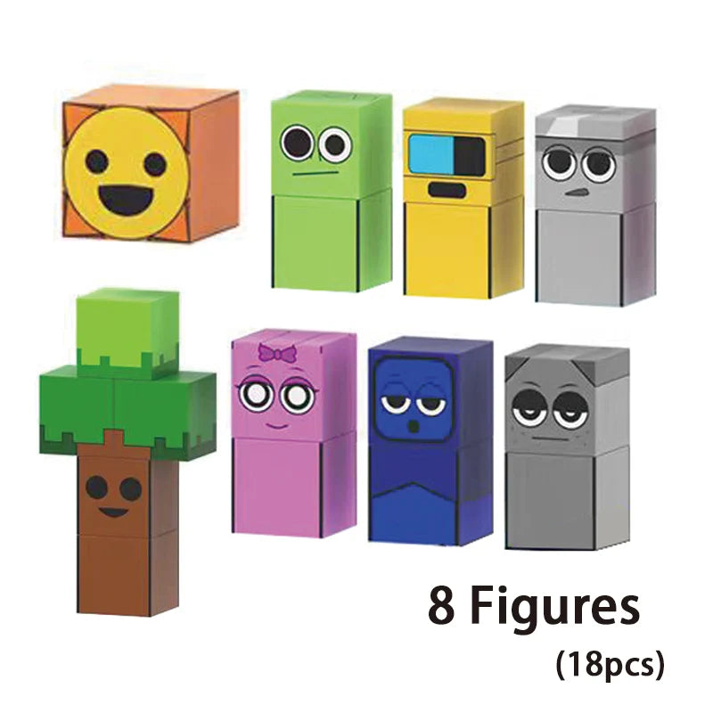 Sprunki Magnetic Building Block Cube Mine World Set for Kids 3+