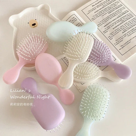 1 Piece Small Toddler Girl Hair Brush - Solid Color Massage Air Cushion Comb for Kids - Lovely Hair Care Tool