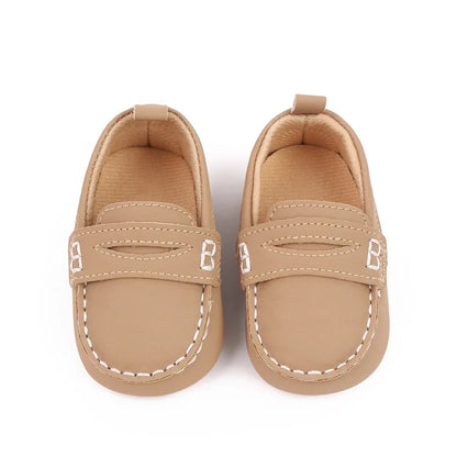 Fashion Leather Infant Crib Shoes – Baby Boys Loafers, Soft Sole Anti-Slip Moccasins for Newborns & Toddlers (1 Year Old)