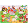 30-Piece Wooden Jigsaw Puzzle for Kids, Cartoon Animals & Vehicles, Early Learning Toy