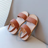 Kids’ Sandals for Girls – Summer Weave Design, Open-Toe Beach Shoes, Flat Anti-Skid Rubber Ankle Strap Sandals for Children