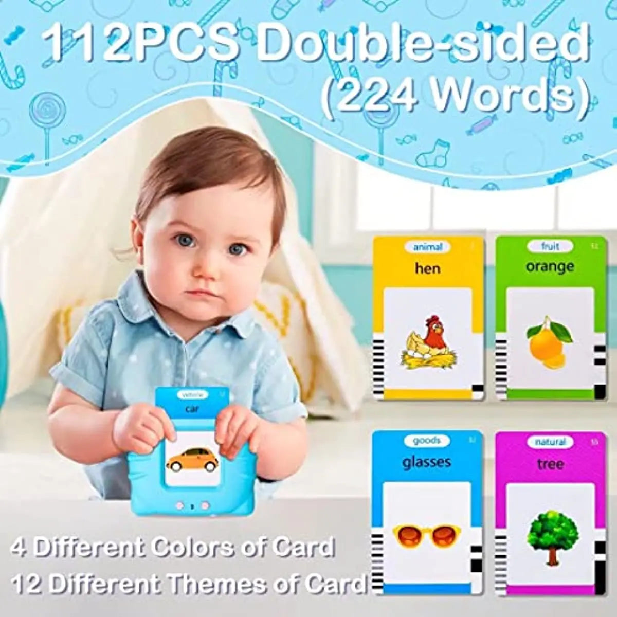 Talking Flash Cards – Early Educational Toy for Preschool Boys and Girls, Interactive Reading Machine Gift