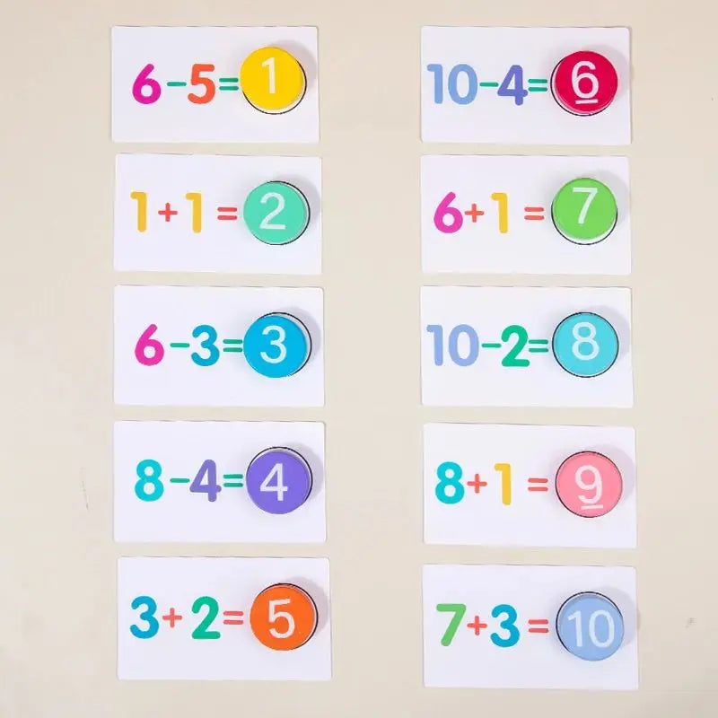 Montessori Wooden Math Toy – Digital Cards for Addition and Subtraction Learning