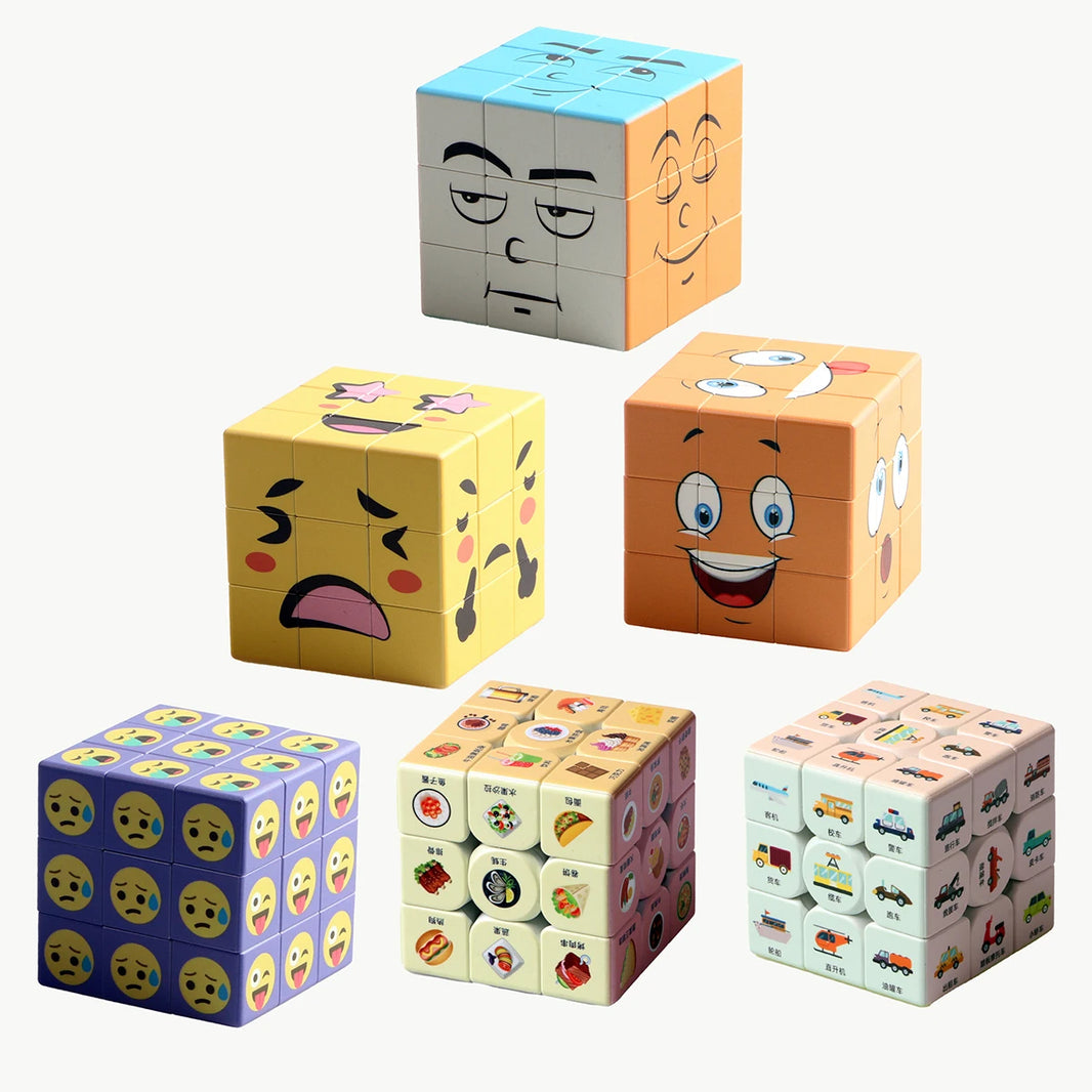 Magic Cube 3x3x3, Cartoon Alien Dollar Graffiti UV, Fun Stress Relief Puzzle, Professional Smooth Speed Game, Children's Toy Gift
