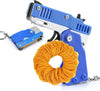 Kids Mini Folding Rubber Band Launcher Toy — Portable Keychain Launcher with 60 Rubber Bands for Outdoor Play