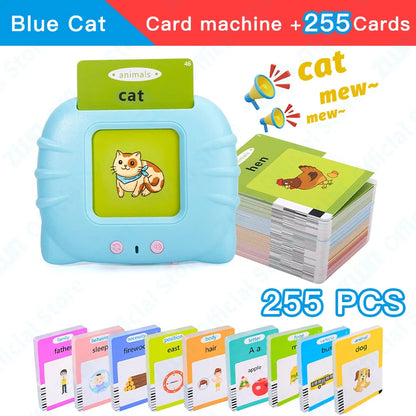 Montessori Education Flash Cards Machine - Early Educational Learning English Electronic Audio Book Toy for Children, Birthday Gift