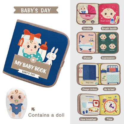 Montessori Busy Book – Animal Cognitive Fabric Puzzle and Sensory Toy for Early Education