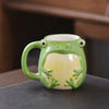 3D Ceramic Animal Mug - Frog & Hedgehog Cute Kids Breakfast Coffee Cup, 1-Piece Christmas Gift