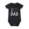 Pure Cotton “I Love Mom” & “I Love Dad” Newborn Rompers - Matching Baby Bodysuits for Twins, Summer Clothes for 0-24 Months