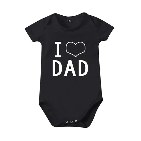 Pure Cotton “I Love Mom” & “I Love Dad” Newborn Rompers - Matching Baby Bodysuits for Twins, Summer Clothes for 0-24 Months