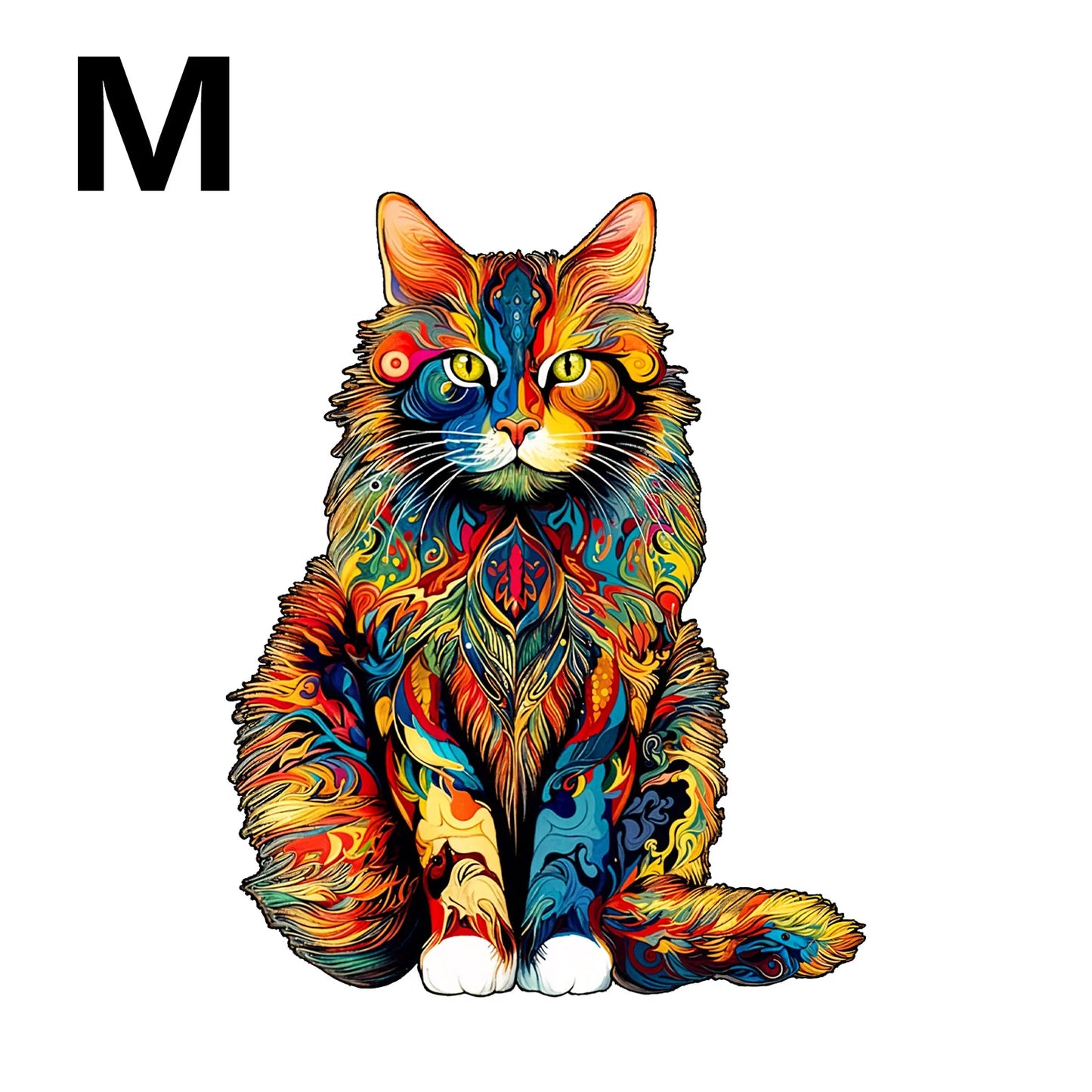 Unique Cat Pattern Wooden Puzzle, Irregular Animal Shapes, Leisure Toy, Gift for Halloween, Christmas, Birthday