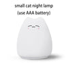 Colorful LED Night Light Cute Cat Silicone Soft Breathing Cartoon Nursery Lamp for Kids Gift