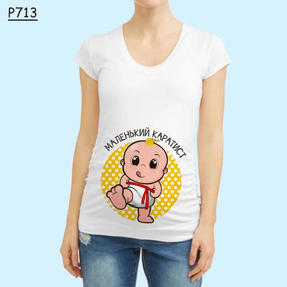 Cute Pregnant Women Maternity Clothes Baby Print Funny T-shirt - Summer Maternity Top, Pregnancy Announcement New Baby Tee