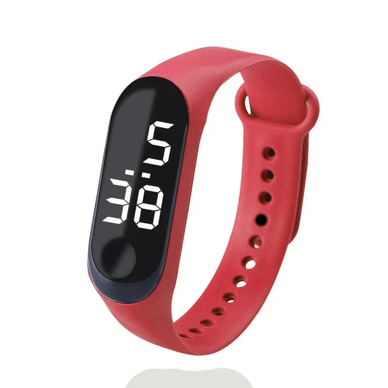 Fashion Kids Sports Waterproof LED Digital Watch Two-Tone Silicone Strap for Teen Boys and Girls