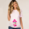 Christmas Pregnant Women T-shirt Snowman Cartoon Printed Pregnancy Announcement Clothes Maternity White Short Sleeve Top