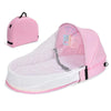 Portable Folding Baby Crib with Mosquito Net & Mattress | Travel Bassinet Backpack (31.5 x 15.7 x 16.5 in / 80 x 40 x 42 cm)