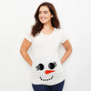 Christmas Pregnant Women T-shirt Snowman Cartoon Printed Pregnancy Announcement Clothes Maternity White Short Sleeve Top