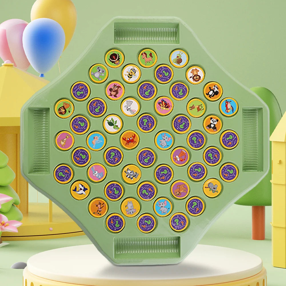 Animal Flip Chess Board Game Cognitive Memory Board Game for Kindergarten and Preschool Gatherings
