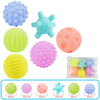 6-Pack Textured Montessori Sensory Balls for Babies Soft Tactile Massage & Teether Toy