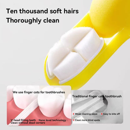 Baby Finger Sleeve Silicone Soft Toothbrush, Thumb Sleeve Teeth & Tongue Cleaning Tool for Babies, New 2025