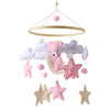 Wooden Crochet Crib Mobile with Felt Rattles – Hanging Bed Bell Toy for Newborns & Infants 0-12 Months
