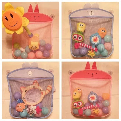 Baby Bathroom Mesh Bag – Cartoon Animal Shaped Storage Net for Bath Toys, Sucker Design for Easy Hanging