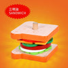 Montessori Wooden Hamburger Stacking Toy DIY Sandwich Pretend Play Color Matching Puzzle Early Learning