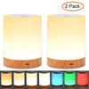 Touch Lamp LED Night Light Portable Rechargeable Warm White RGB Table Bedside Lamp for Kids Gift
