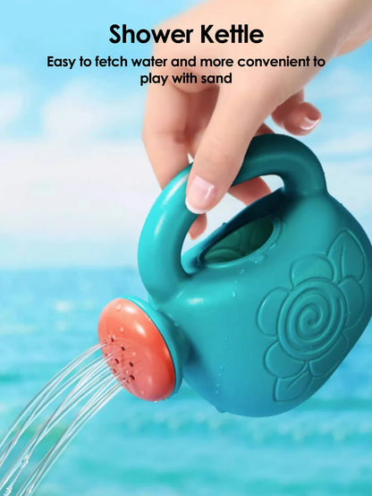Summer Beach Toy Set With Bucket, Watering Bottle & Shovels — 18Pcs Sand & Water Play Kit For Kids