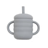 Baby Silicone Straw Cup, BPA Free Portable Leakproof Snack Storage Container, Kids Learning Drinking Cup, Toddler Feeding Tableware