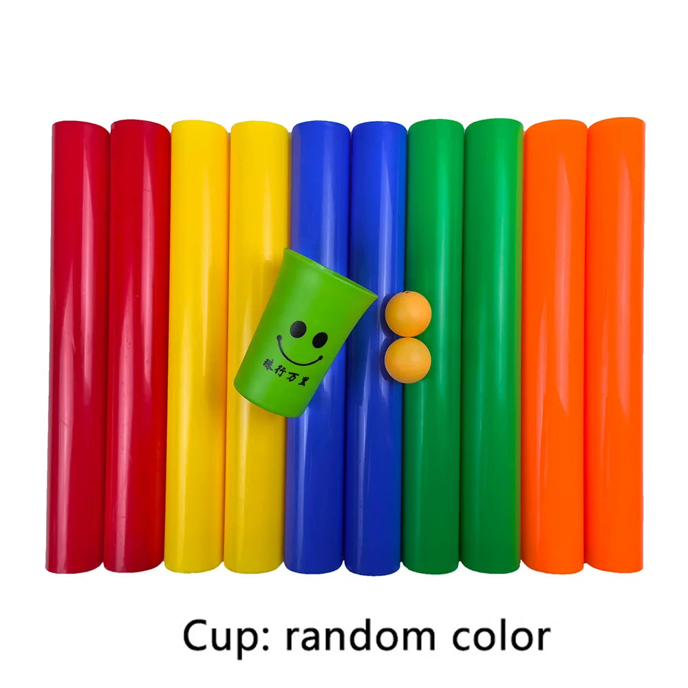 Cooperative Team-Building Track Game – Outdoor/Indoor Kids & Adult Party Set, 5 Half-Pipes + 2 Ping Pong Balls, 40 & 50 cm (15.7 & 19.7 in)